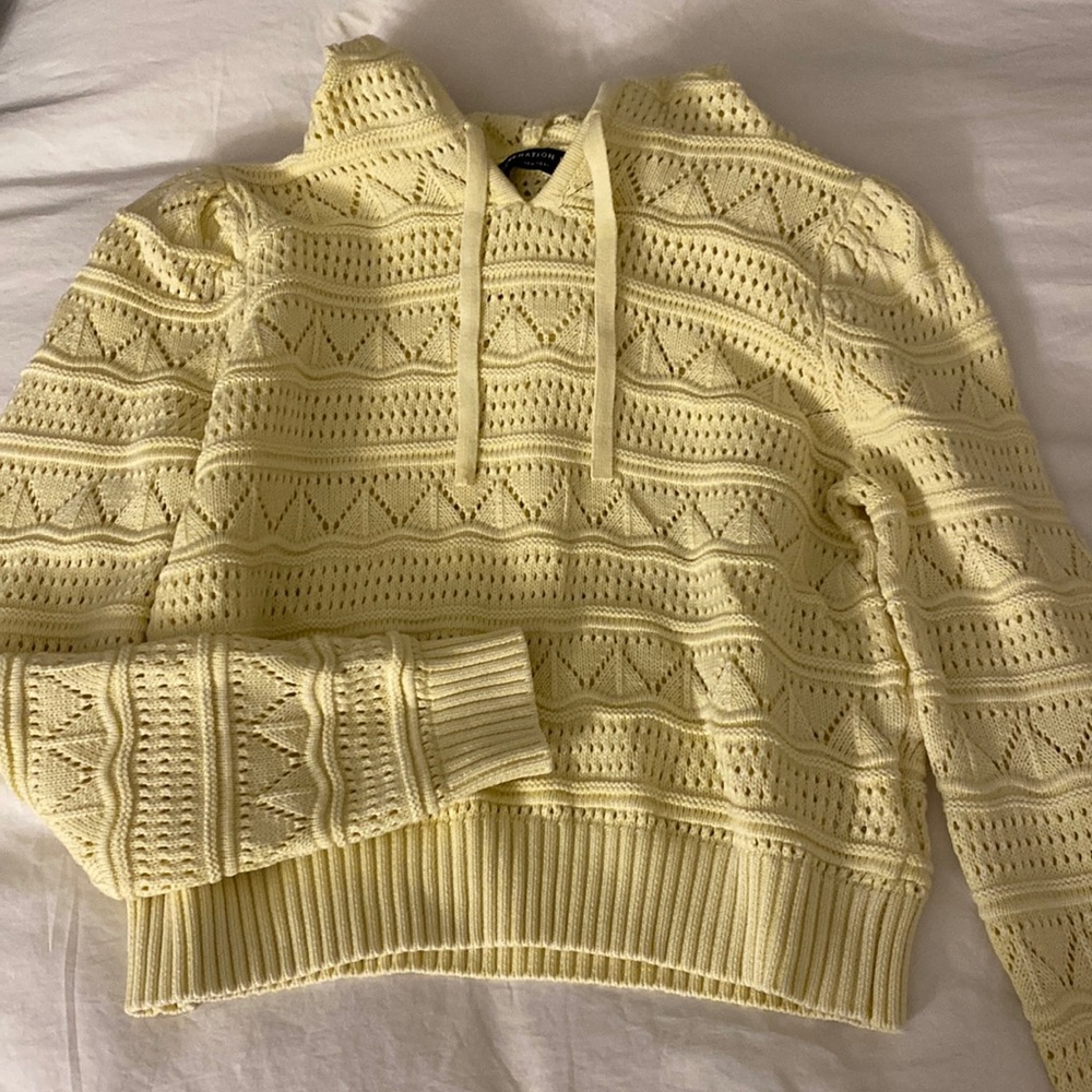 NWOT Generation Love New York knit hoodie with puff sleeves